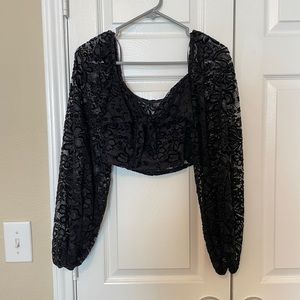 Topshop Long Sleeved Crop Top